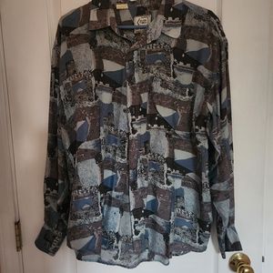 Men's Vintage 100% silk shirt